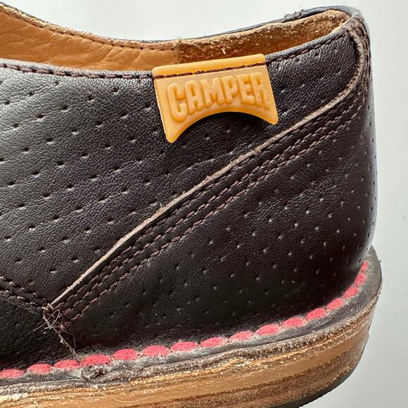 Camper Perforated Upper Leather Sole Round Toe Oxford Brown Shoe EU 42 US 10 - Picture 7 of 9